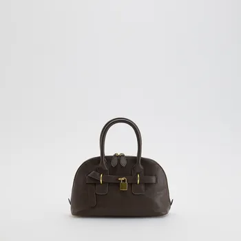 Kabelka Reserved - Kufříková kabelka - pudrově hnědá - 652FC-98X - 652FC-98X-ONE