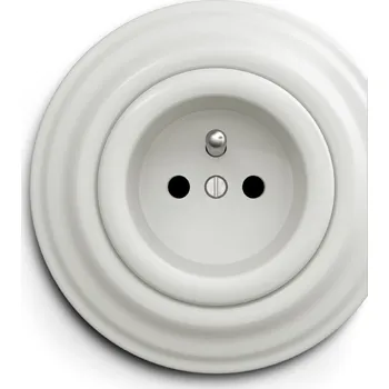 Elektrická zásuvka Kliklap zásuvka kulatá Keramická bílá