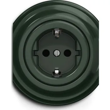 Elektrická zásuvka Kliklap Schuko zásuvka, Barva: Kachlově zelená, Rámeček: Středový Kachlově zelená