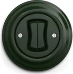 Kliklap dvojitý kulatý vypínač, Barva: Kachlově zelená, Konfigurace: Sériový č. 5, Rámeček: Plný Kachlově zelená