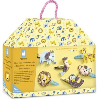 dětská sada na výrobu šperků Janod Výroba šperků DIY - sponky do vlasů v kufříku Exotická zvířata