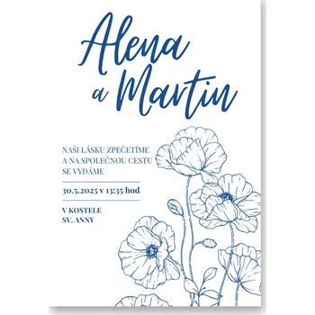 Party nádobí Personal Oznámení - Modrotisk Zvolte množství: od 11 ks do 30 ks