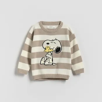 Dětská móda Reserved - Svetr Snoopy - krémová - 553BF-01X - 553BF-01X-116