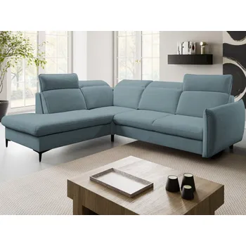 Sedací souprava Rohová sedačka Glow, světle modrá látka, levý roh
