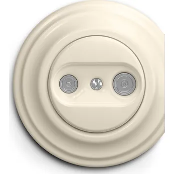 Elektrická zásuvka Kliklap účastnická zásuvka, Barva: Béžová Konfigurace: Průběžná, Rámeček: Krajní Béžová