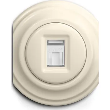 Elektrická zásuvka Kliklap datová zásuvka, Barva: Béžová Rámeček: Středový Béžová