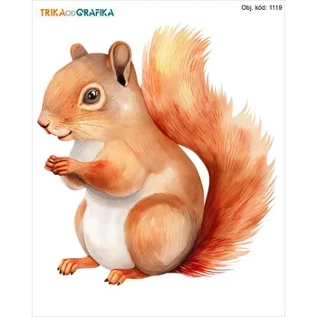 Textilie k potisku Veverka – nažehlovačka 14x11cm