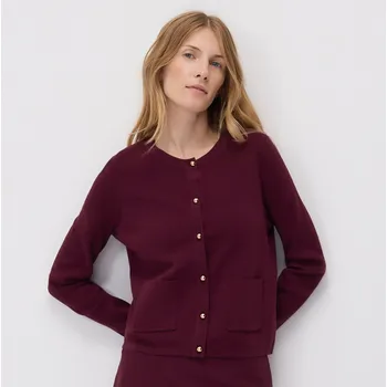 Dámský svetr Reserved - Kardigan s viskózou - tmavě fialová - YT249-49X - YT249-49X-M