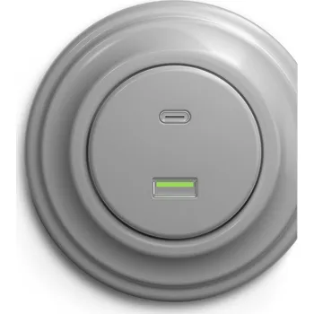 Elektrická zásuvka Kliklap USB zásuvka A+C, Barva: Světle šedá Rámeček: Krajní Světle šedá