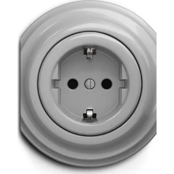 Elektrická zásuvka Kliklap Schuko zásuvka, Barva: Světle šedá, Rámeček: Středový Světle šedá