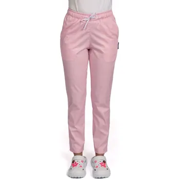Zdravotnický oděv Světle růžové zdravotní kalhoty s gumou a dvěma bočními kapsami ⭐ za nejlepší cenu.