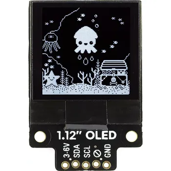 Elektronická stavebnice Pimoroni 1.12" Mono OLED displej, I2C, 128x128, bílá/černá, breakout modul