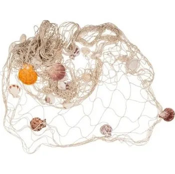 Dekorační rybářská síť s mušlemi 1m x 2m