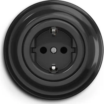 Elektrická zásuvka Kliklap Schuko zásuvka Temně černá