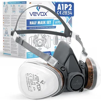 Karnevalová maska Dýchací maska Vevox A1P2 šedá