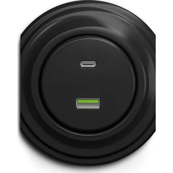 Elektrická zásuvka Kliklap USB zásuvka A+C, Barva: Temně černá Rámeček: Středový Temně černá
