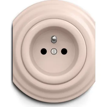 Elektrická zásuvka Kliklap zásuvka kulatá, Barva: Starorůžová, Rámeček: Středový Starorůžová