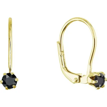 Náušnice Pozlacené visací náušnice s Preciosa krystalem 31322.3 jet
