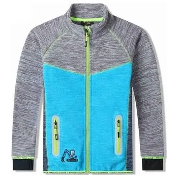 Chlapecká mikina CHLAPECKÉ MIKINY Z FLEECU BM5613 - POHODLÍ DO CHLADNÝCH DNÍ VELIKOSTI 98-128 Velikost: 122, Barva: Šedo/tyrkysová
