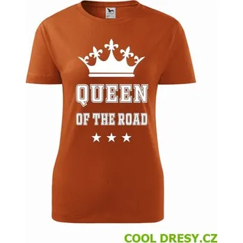 Dámské tričko Queen of the road - Barva: oranžová, Velikost XL