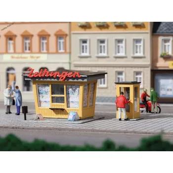 Modelářství Novinový stánek a telefonní budka H0/TT - Auhagen 12340