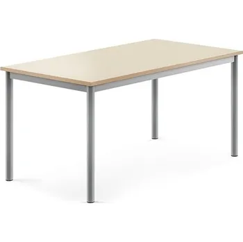 Jídelní stůl Stůl BORÅS, 1200x700x600 mm, stříbrné nohy, HPL deska, bříza