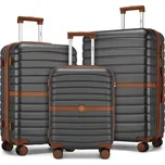 3dílná sada cestovních kufrů ABS + PC Kono - 36/62/94 L - šedá