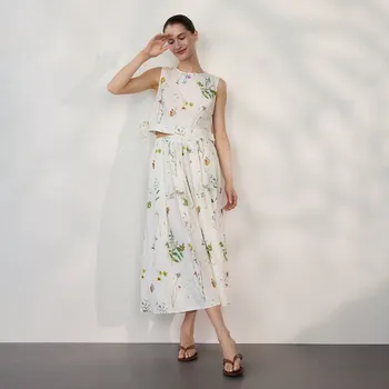 Dámská sukně Reserved - Květinová bavlněná sukně - vícebarevná - 730EH-MLC - 730EH-MLC-XL