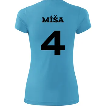 Běžecké oblečení Dámský běžecký dres se jménem - Barva: tyrkysová, Velikost S