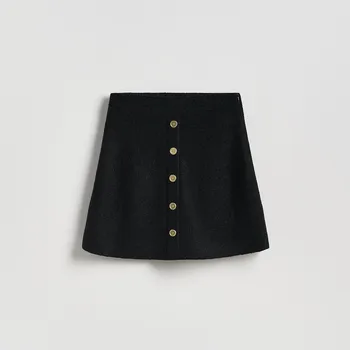 Dámská sukně Reserved - Strukturovaná žerzejová sukně - černý - 222HP-99X - 222HP-99X-L