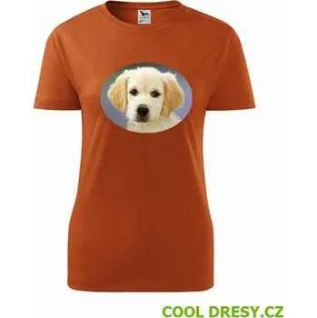 Dámské tričko Dámské tričko se psem 2 - Barva: oranžová, Velikost L