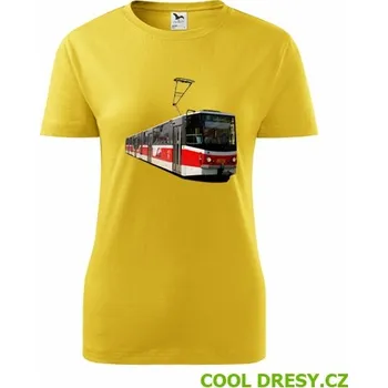Dámské tričko Tričko s tramvají KT8D5 dámské - Barva: žlutá, Velikost S