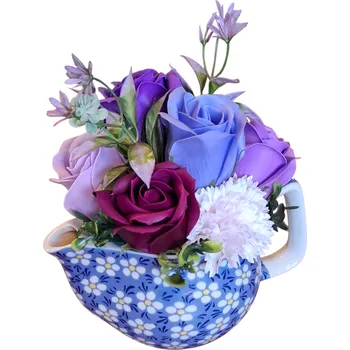 umělá květina made by ANTEROS Dekorace Mýdlová kytice Konvička Lila