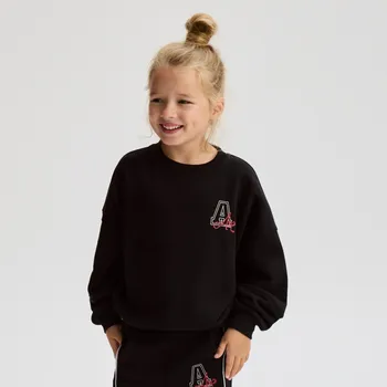 Dívčí mikina Reserved - Mikina s drobným potiskem - černý - 246FA-99X - 246FA-99X-116