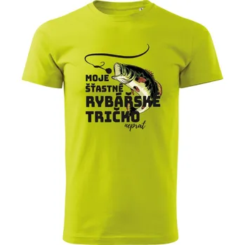 Pánská móda Moje šťastné rybářské tričko Limetková S