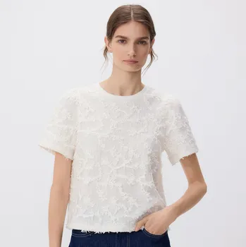 Reserved - Top s aplikacemi - krémová - 366FS-01X - 366FS-01X-XL