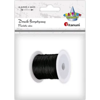 Floristika Titanum Floristický drát, ČERNÝ, 0,3 mm, 20m/role