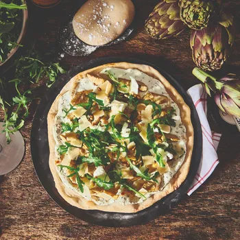 Plech na pečení DE BUYER Outdoor 28 cm - pánev na pizzu z uhlíkové oceli