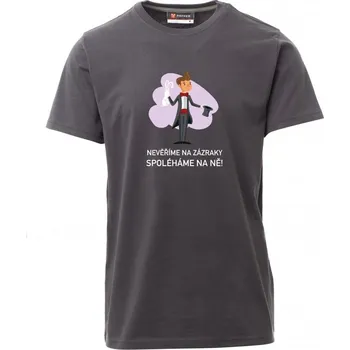 Absolventské tričko, Nevěříme na zázraky, spoléháme na ně! Antracitová XS Pánské