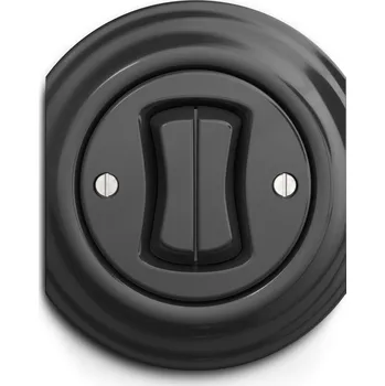 vypínač Kliklap dvojitý kulatý vypínač, Barva: Antracit, Konfigurace: Dvojtlačítko č.1/0+1/0, Rámeček: Středový Antracit