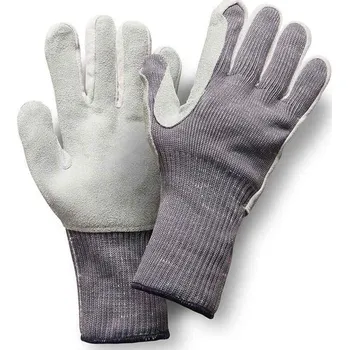 Pracovní rukavice RUKAVICE PROTIŘEZNÉ vyztužené kůží METALGRIP/D šedá-bílá 8 (M)