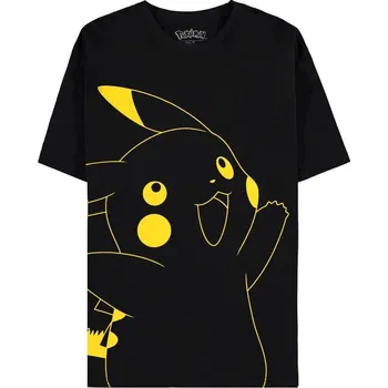 Pánské tričko Pánské tričko Pokémon: Pikachu a symboly (M) černá bavlna
