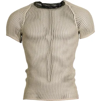 Triko DÁNSKÉ síťované krátký rukáv BÍLO-ZELENÉ