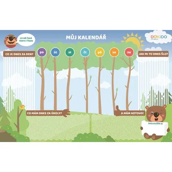 Dětsný nábytek Velký méďa (školní) kalendář + 90 magnetek - pro děti od 6 let Velikost: 36 x 56 cm