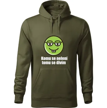 Pánská mikina Školní mikina, Komu se nelení, tomu se divím Olivová zeleň XS Unisex