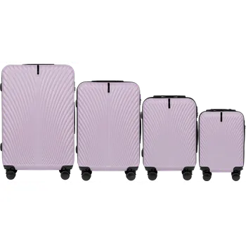 Světle fialová sada cestovních kufrů WINGS SWAN SN120 SWAN, Komplet 4 walizek ABS+ (L,M,S,XS) Wings, LIGHT PURPLE Velikost: Sada kufrů