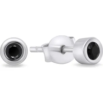 Náušnice Brilio Silver Nadčasové stříbrné náušnice s černými zirkony EA609WBC + 2 měsíce na vrácení zboží