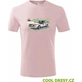 Dětské tričko s kresbou Audi Quattro - Barva: růžová, Velikost 8let