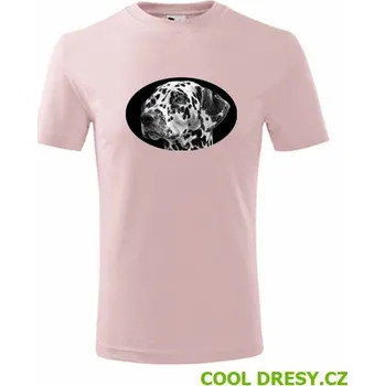 Dětské tričko s dalmatinem - Barva: růžová, Velikost 10let