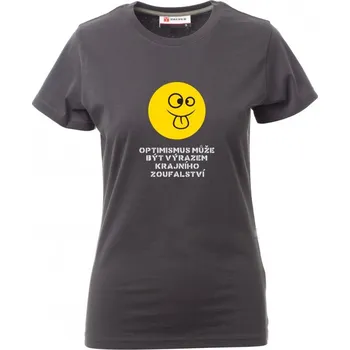 Pánské tričko Absolventské tričko, Optimismus může být výrazem krajního zoufalství Antracitová XS Dámské